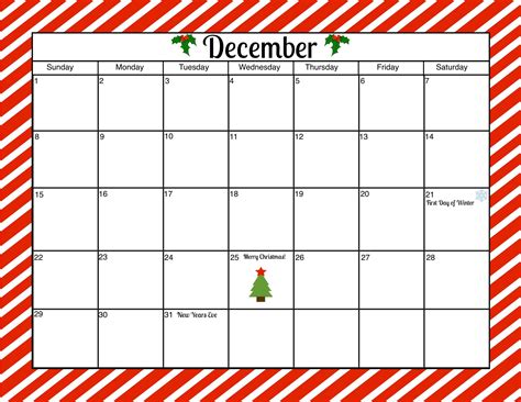 Calendar For December 2013
