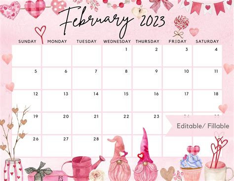 Calendar For February