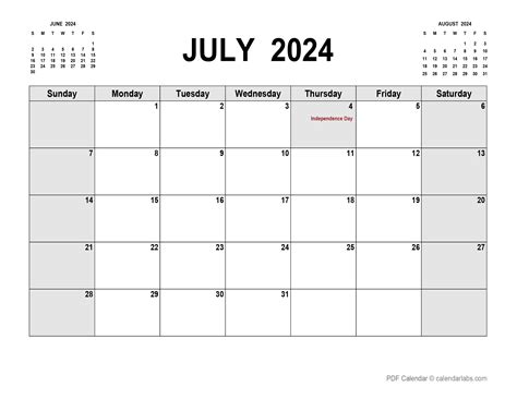 Calendar For July 2024 Desing