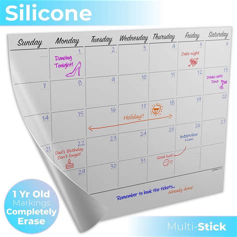 Calendar For Non Magnetic Fridge