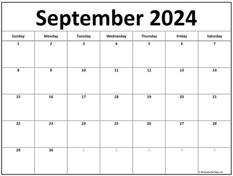 Calendar For The Month Of September 2013