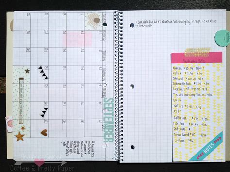 Calendar In Notebook