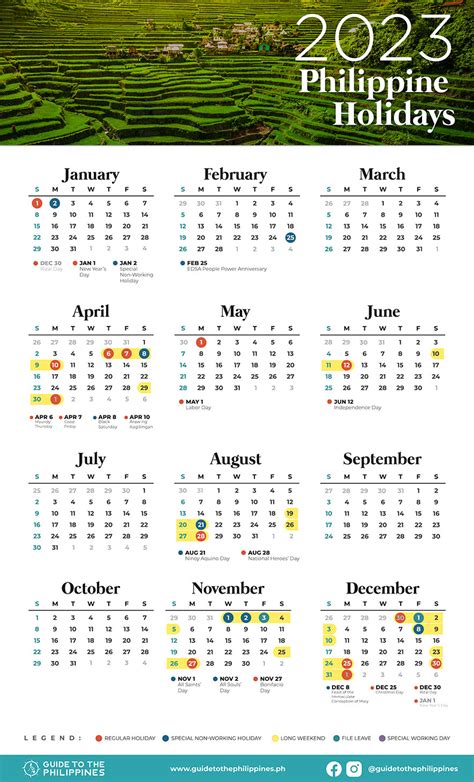 Calendar In The Philippines