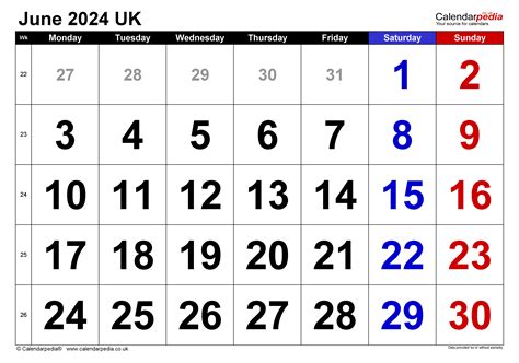 June 2024 calendar free printable calendar
