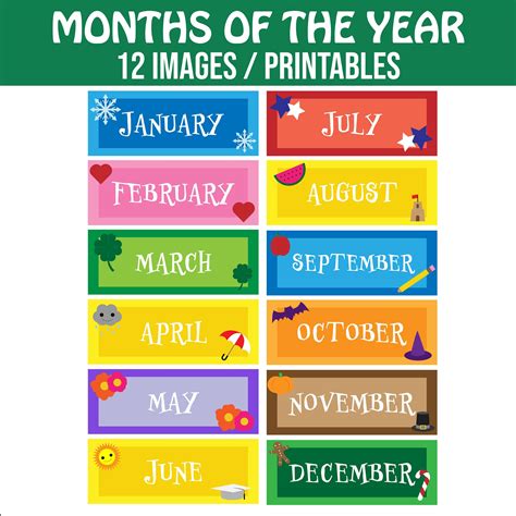Calendar Months Printable