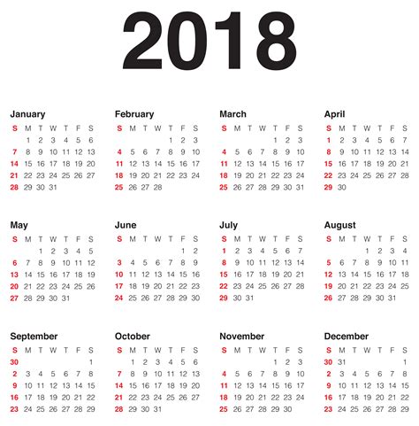 Calendar Of 2018 Printable