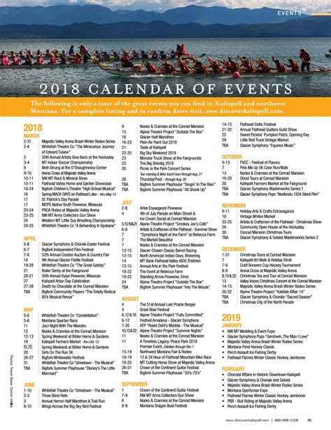 Calendar Of Events Kalispell Mt