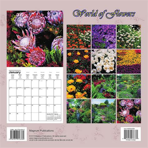 Calendar Of Flowers