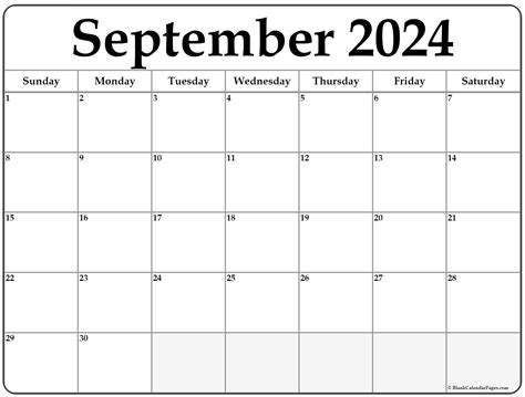 Calendar Of September 2024