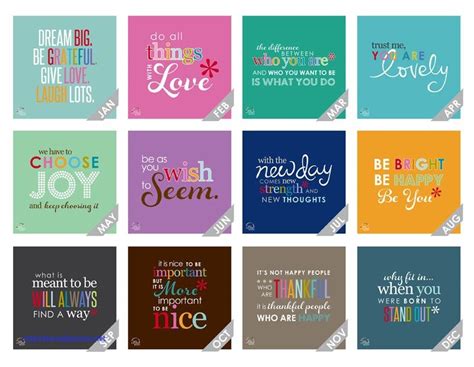 Calendar Sayings For Each Month