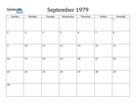 Calendar September 1979