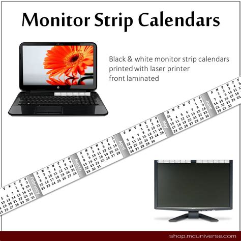 Calendar Strips For Computer Monitors