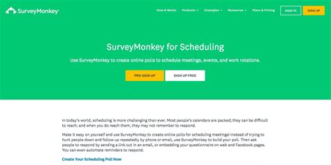 Calendar Survey Monkey