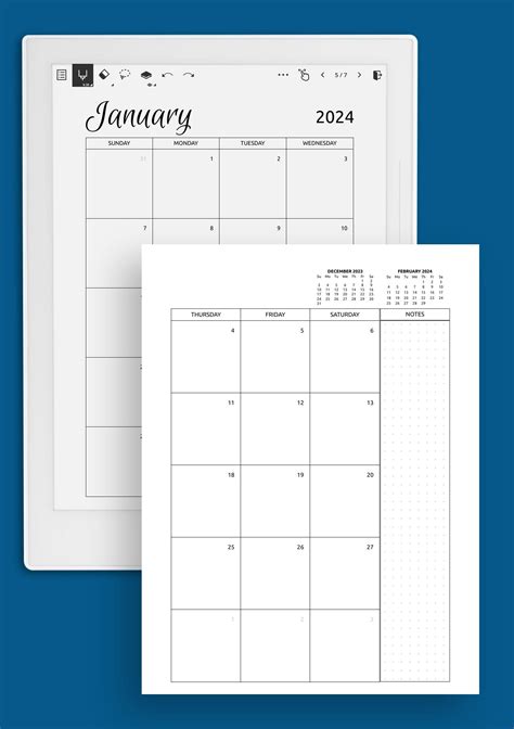 Calendar Template PDF Form Features