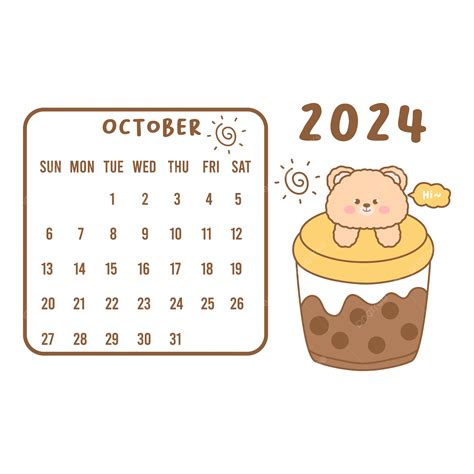 Calendar Templates October 2024 Cute