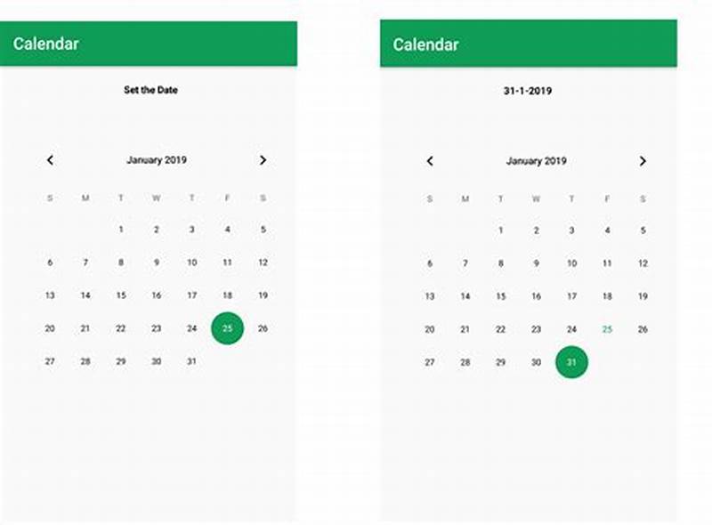 Calendar View In Android Studio