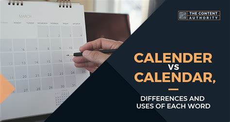 Calendar Vs Calender