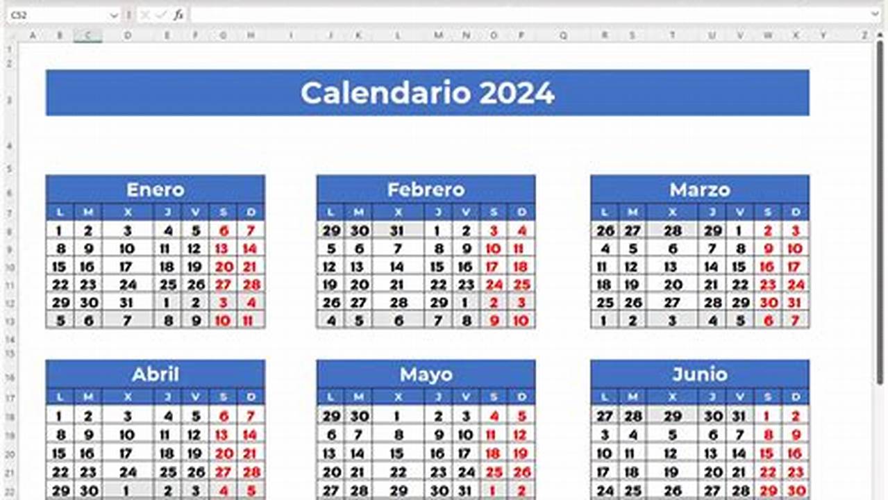 Calendario 2025 Con Festivos Excel