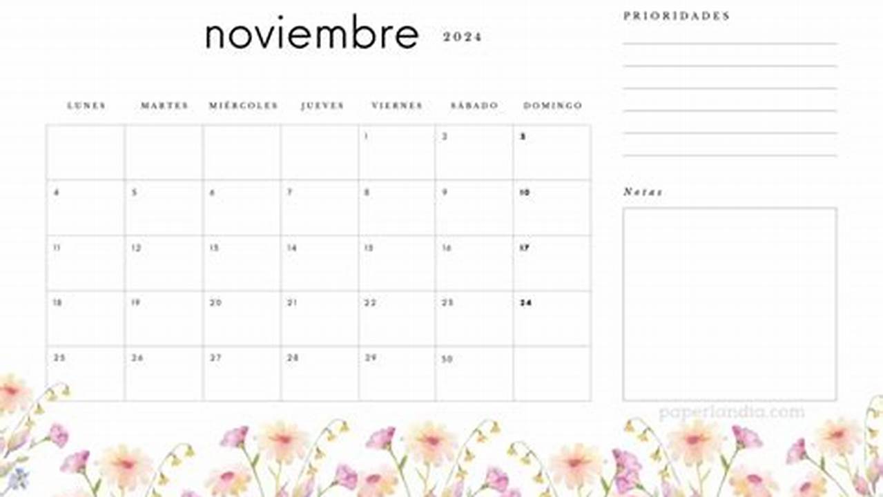 Calendario Con Notas 2024