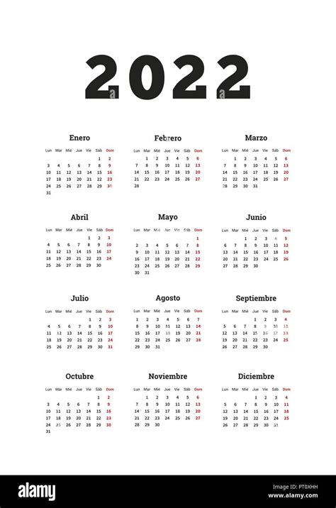 Calendario 2022 Pdf A4 Calendarios y planificadores imprimibles para el año 2022 A4, A3 a PDF y  PNG - 7calendar