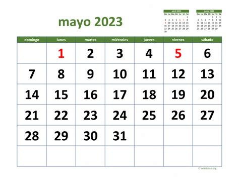 Calendario Mayo De 2023 Calendario mayo 2023 en Word, Excel y PDF - Calendarpedia