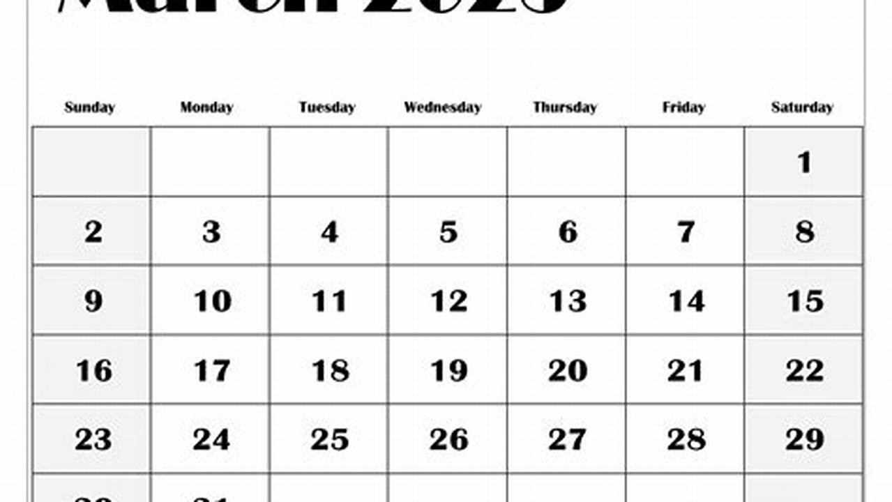 Calender For March 2025