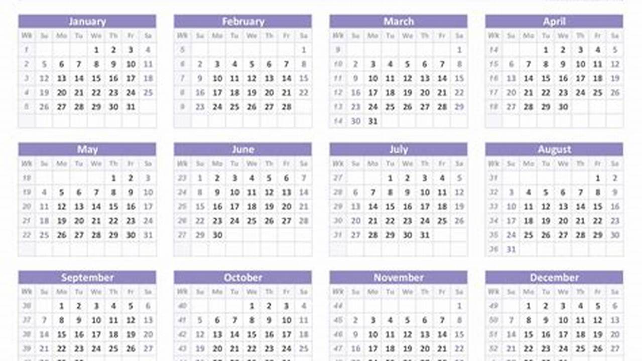 Calender With Weeks 2025