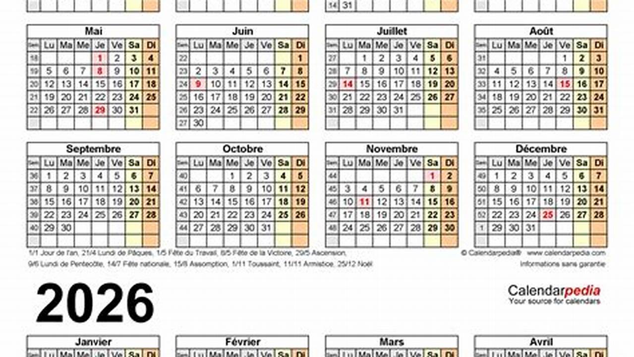 Calendrier Excel 2025 France 2025