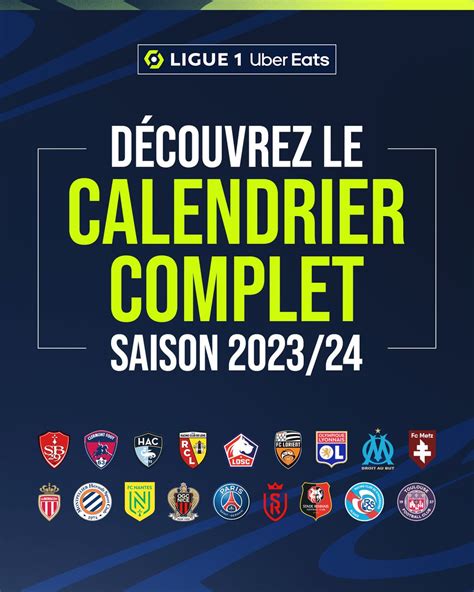 Calendrier Ligue 1 2024