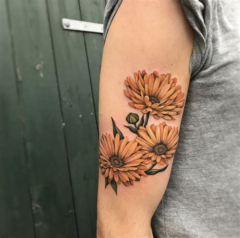Calendula Flower Tattoo