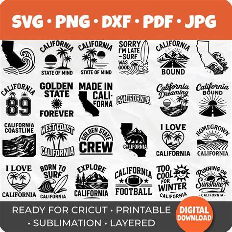 Rev Up Your Designs with California's Sizzling Cali Svg Collection!
