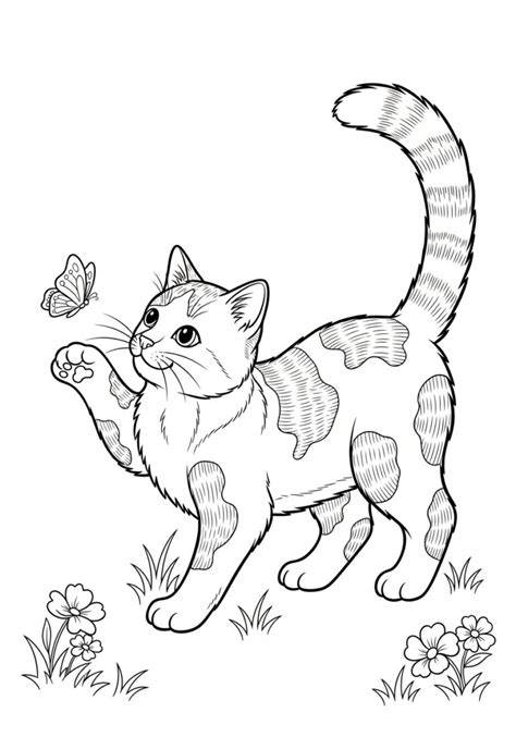 Calico Cat Coloring Page