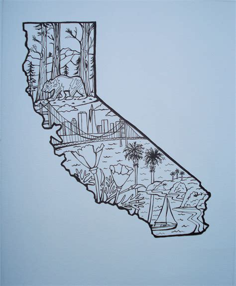 California Flag Tattoo California State Outline, HD Png