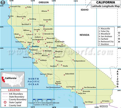 Map Of California with Latitude and Longitude Lines north Carolina