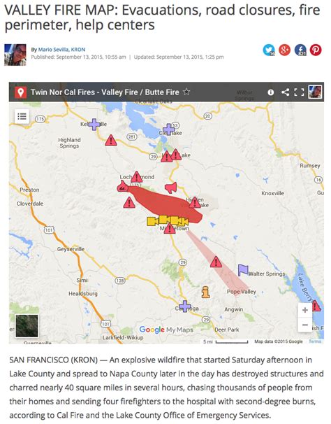 Evacuations VALLEY FIRE MAP Evacuations, road closures, fire