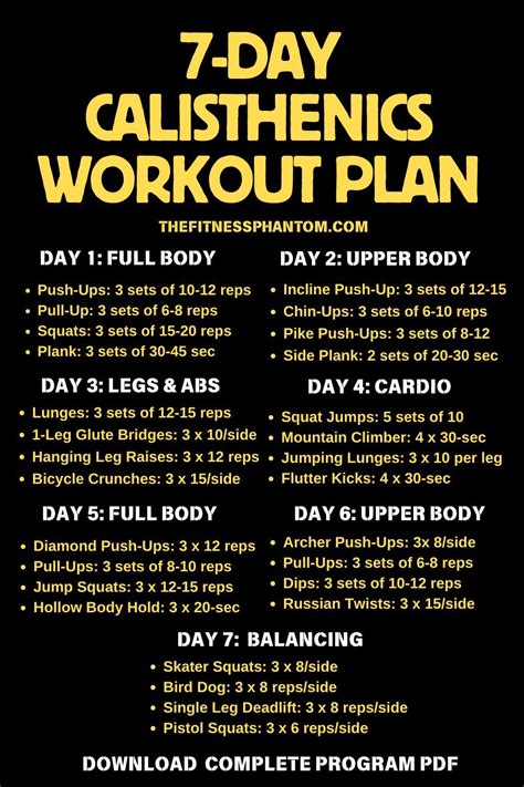 Calisthenics Workout 7 Day