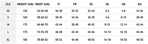 Calzedonia Tights Size Chart