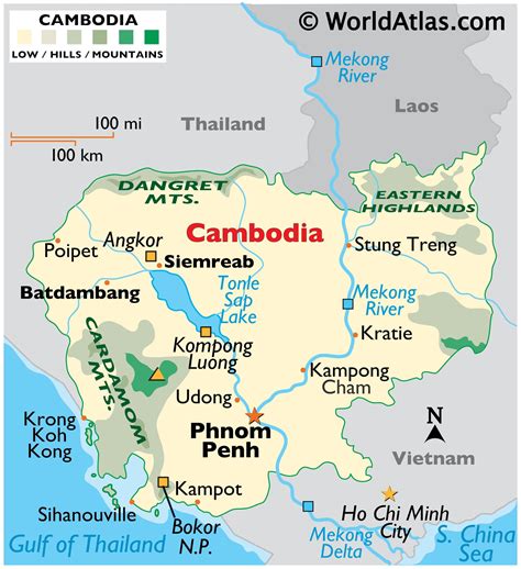 Cambodia Map In Asia