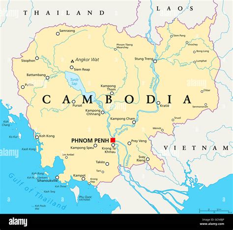 Cambodia map Phnom Penh