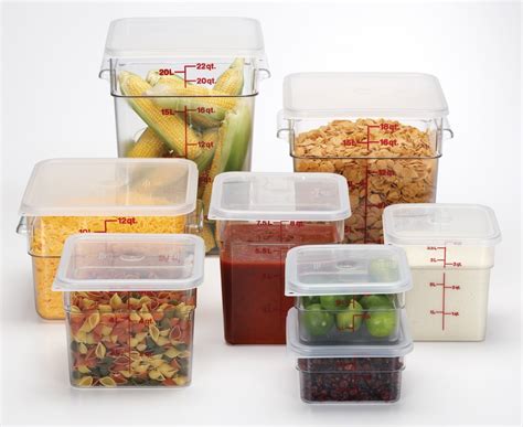 Cambro RFS2PPSW3190 2 Qt. Translucent Round Food Storage Container with Red Gradations and Lid