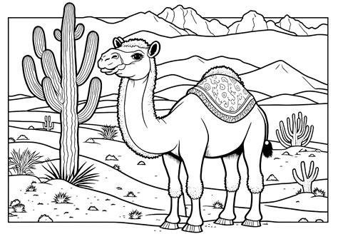 Camel Desert Animal Coloring Sheets