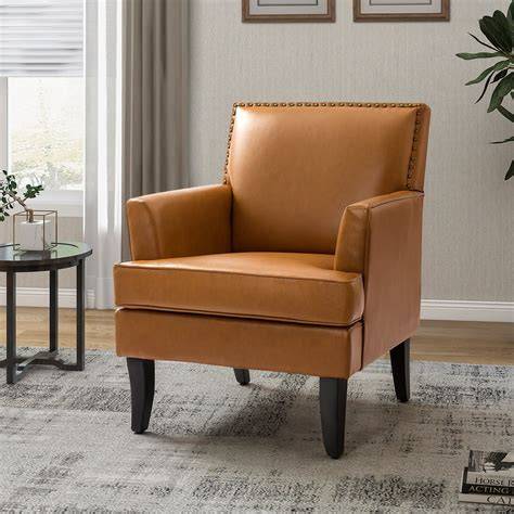 Camel Leather Side Chair