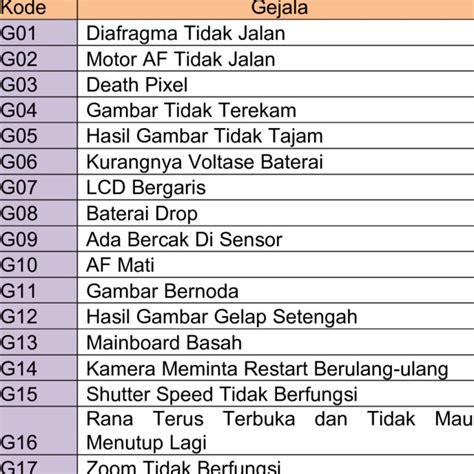 Camera Damage Symptoms