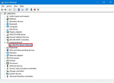 Camera in Device Manager