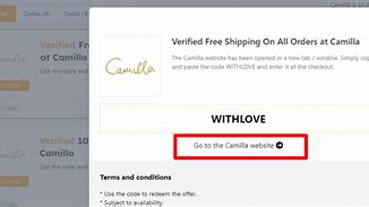 Camilla Discount Code 2024
