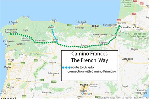 Ilustración de Mapa Del Vector De Camino Francés Del Camino De Santiago