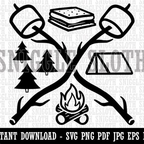 Download Camp - Marshmallows - Summer SVG Files DXF Files