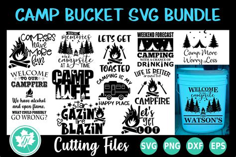 Embrace the Great Outdoors with Camp Bucket Svg: The Ultimate Tool for Adventurous Designers!