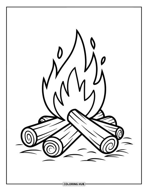 Camp Fire Coloring Pages