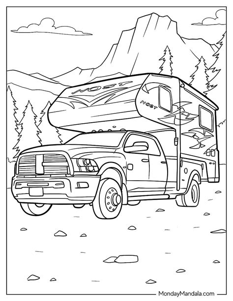 Camper Coloring Page